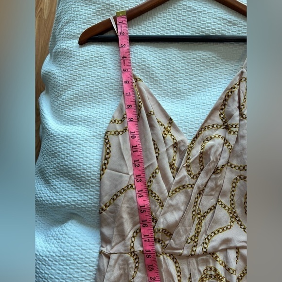 L'AGENCE Silk Pink Chain Print Chiara Wide Leg Jumpsuit NWT - Picture 11 of 16